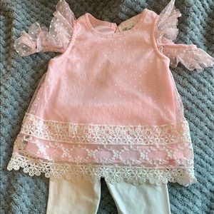Beautiful pink and ivory lace outfit